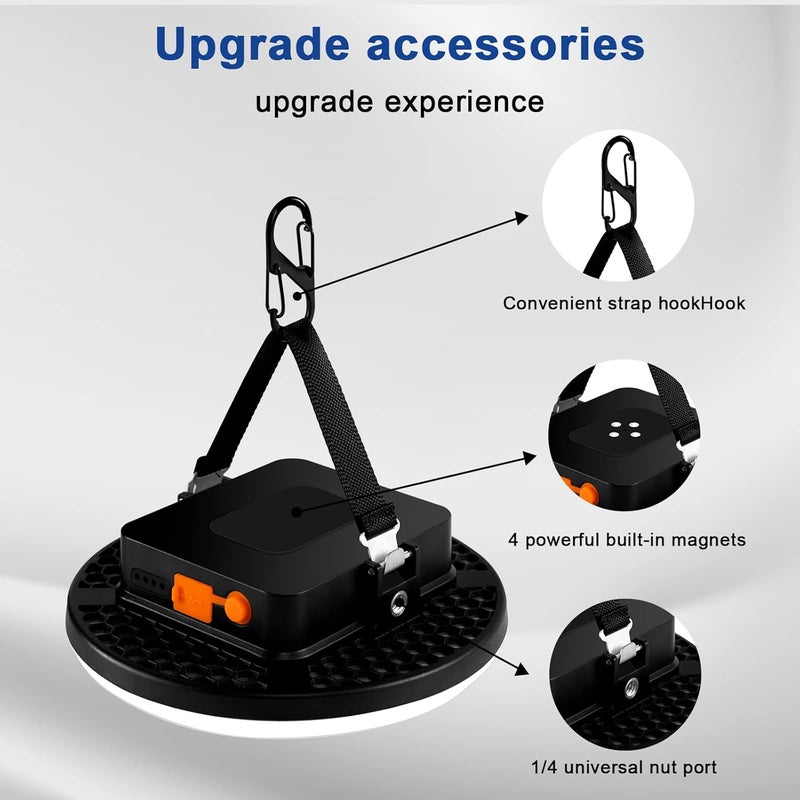iodoo 16500mAh 60W Rechargeable Camping Light 3000LM 2700/4000/6500K LED Camping Lantern Portable IP65 Waterproof Tent Lights Power Failur - Image 5